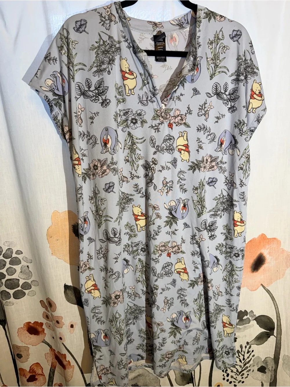 Disney Winnie the Pooh Floral PJ Dress – Size Medium - Picture 3 of 9